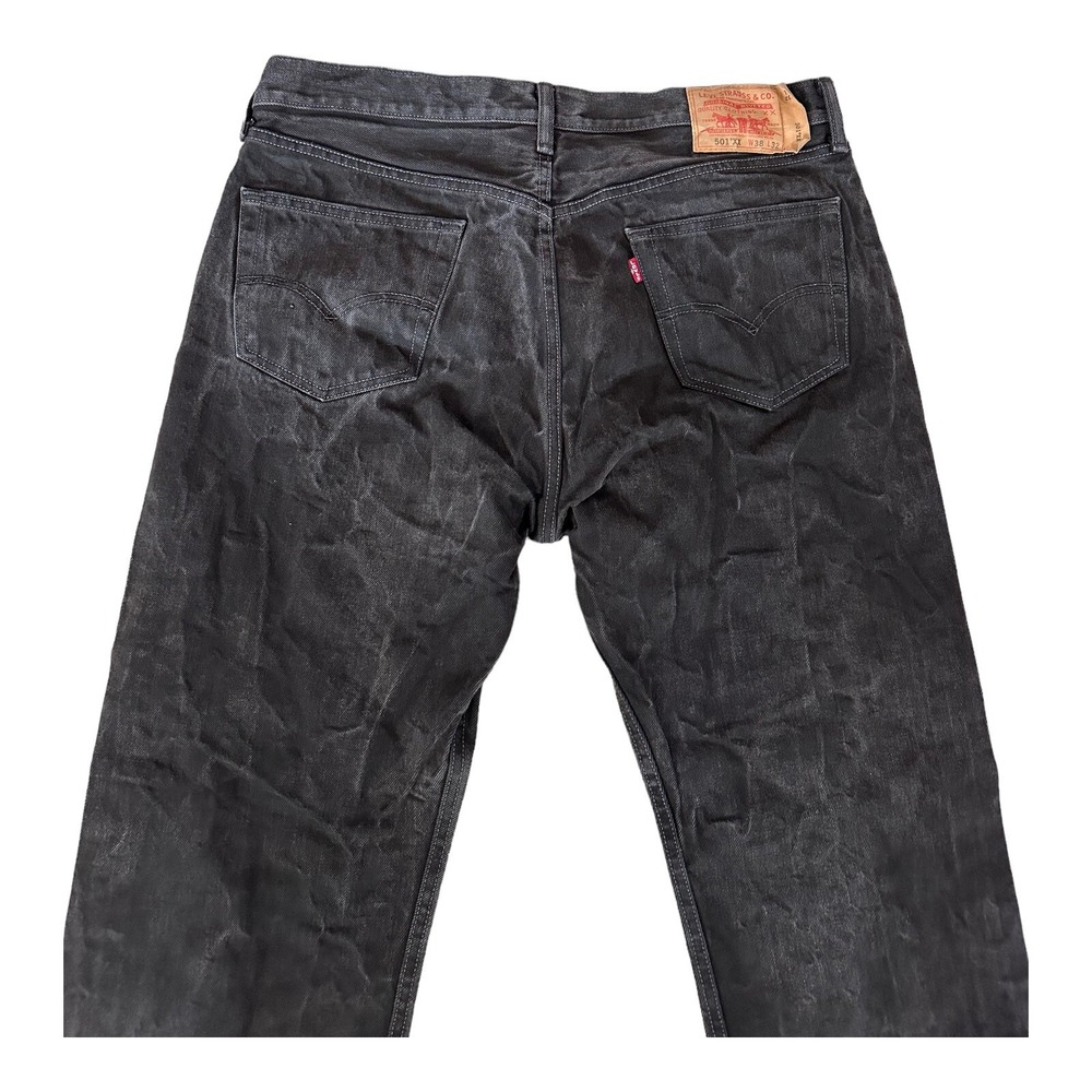 Vintage Levis 501XX Jeans Men 38x32 (37x30) Blue Denim Straight Leg Button Fly - Picture 7 of 10